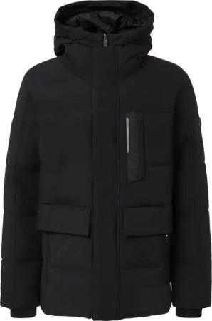 Wasserabweisender Puffer-Parka mit Kapuze und sportiven Details