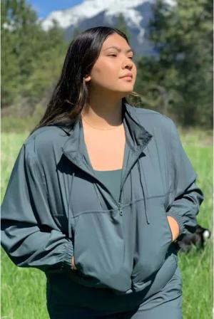 Wasserdichte Jacke 1/2 Reißverschluss, Damen Girlfriend Collective Hummingbird