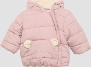 Wattierte Jacke mit Fleece-Futter und Bären-Motiv