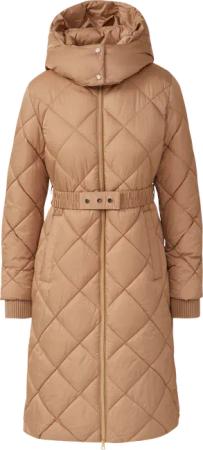 Wattierter Steppmantel mit abnehmbarer Kapuze und Reißverschluss