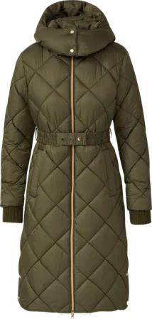 Wattierter Steppmantel mit abnehmbarer Kapuze und Reißverschluss