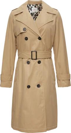 Wattierter Trenchcoat mit Innenprint