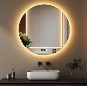 WDWRITTI Badspiegel Led 50x70 80x60 100x60 Touch Uhr dimmbar Spiegel Bad mit beleuchtung (Badezimmerspiegel Wandspiegel, Speicherfunktion, Helligkeit dimmbar, Wandschalter), Warmweiß, Neutralweiß, Kaltweiß, Energiesparend