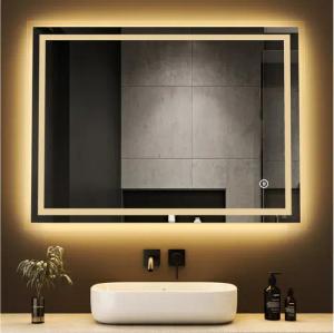 WDWRITTI Badspiegel Wandspiegel Led 80x60 3Lichtfarben Helligkeit dimmbar Memory-Funktion (Badezimmerspiegel mit Beleuchtung,Spiegel led,Lichtspiegel, mit / ohne Uhr), energiesparender,IP44