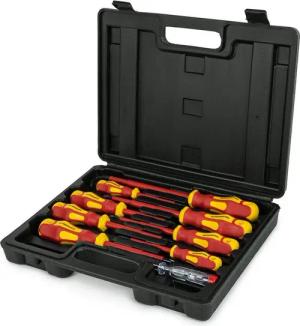 Weber GmbH Schraubendreher VDE Satz 9-teilig, (Set, 9 St), magnetische Klingenspitzen, Spannungsprüfer enthalten