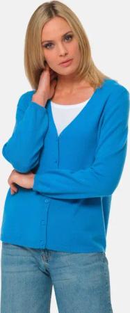 Weiche Kaschmirstrickjacke mit V-Ausschnitt - blau - Gr. 48 von Goldner Fashion