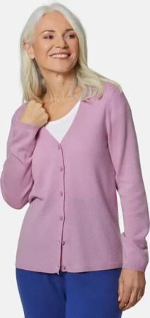 Weiche Kaschmirstrickjacke mit V-Ausschnitt - flieder - Gr. 50 von Goldner Fashion