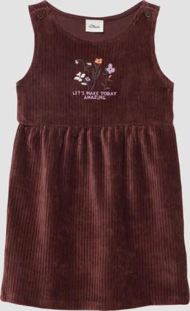 Weiches Cord-Kleid mit Stickerei