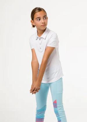 Weißes Golfpoloshirt für Mädchen