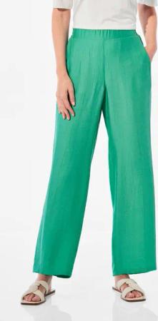 Weite Hose VERA mit leichtem Glanz - grün - Gr. 54 von Goldner Fashion