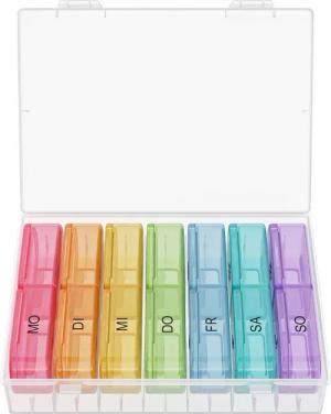 Wellgro Pillendose Große Tablettenbox für 7 Tage