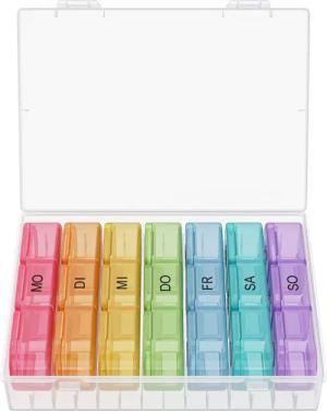 Wellgro Pillendose Große Tablettenbox für 7 Tage