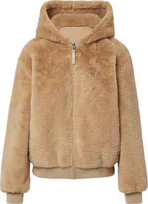 Wendbare Kunstfelljacke mit Kapuze