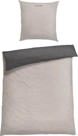 Wende-Bettwäsche 2-teilig Feinbiber silber - SCHIESSER Home 155*220