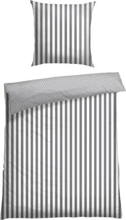 Wende-Bettwäsche 2-teilig Renforcé grau gestreift - SCHIESSER Home 160*210