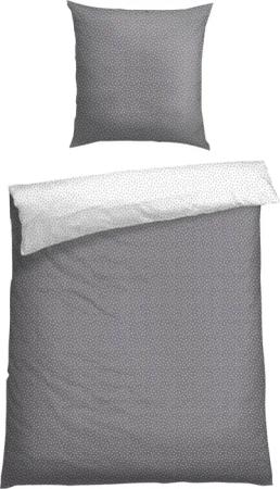 Wende-Bettwäsche 2-teilig Renforcé grau-weiß - SCHIESSER Home 160*210