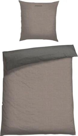 Wende-Bettwäsche 2-teilig Renforcé silber-anthrazit - SCHIESSER Home 160*210