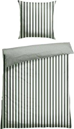 Wende-Bettwäsche zweiteilig Renforcé grün gestreift - SCHIESSER Home 135*200