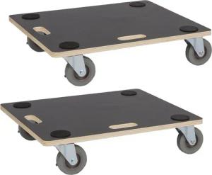 Werkzeugkönig Rollbrett Möbelroller Transportroller, (2-St), ausziehbarer Griff - 55 x 34,5 cm - Feststellbremse an 2 Rädern