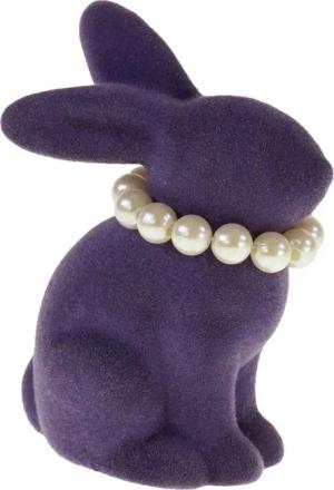 Werner Voß Dekofigur Hase mit Perlenkette violett 6,5x4,5x9cm