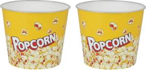 WestCraft Snackschale Popcorn-Schale Retro gelb, Snack-Behälter 2,2 Liter Fassungsvermögen, PP Kunststoff, (2-tlg), für Streming-, Filme- und Fernsehabende