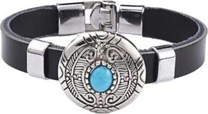Westernlifestyle Lederarmband Armband mit türkisem Stein auf rundem Concho