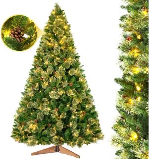 WHEELYOU Künstlicher Weihnachtsbaum Weihnachtsbaum mit Beleuchtung,180cm/210cm,PVC+PE, Langlebig, sicher und einfach – für eine festliche Weihnachtsstimmung.