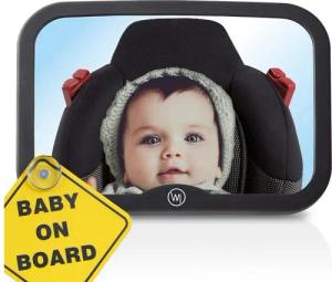 Wicked Chili Autokindersitz Auto Baby Spiegel für Kopfstütze - bruchsicher, (1er Set, 1-tlg), großer Rückspiegel, Babyspiegel mit Gurtsystem, Baby Erstausstattung &