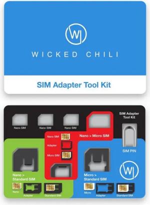 Wicked Chili SIM-Adapter-Set & Travel Case in Kreditkartengröße Smartphone-Adapter N/A zu Nano, Micro, Standard