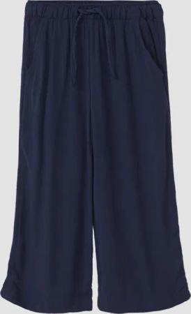 Wide-Leg-Hose aus crinkled Viskose mit Elastikbund