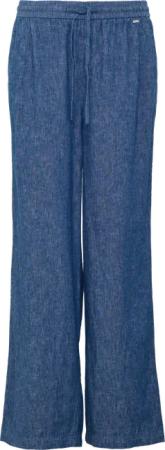 Wide-Leg-Hose aus Leinenmix in Denim-Optik
