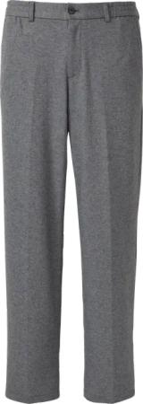 Wide-Leg-Hose aus meliertem Jersey mit Wolle