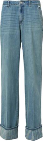 Wide-Leg-Jeans mit Printdetail am Saum