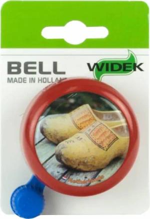 Widek Fahrradglocke Rot mit Holzschuh-Design