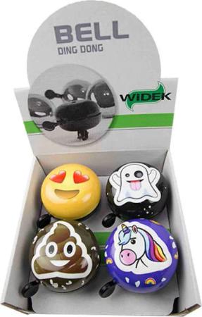 Widek Glocke DING DONG gemischt 4 Stück im Display Stahl Ø=80mm Unterschale s...