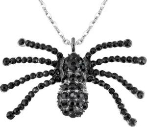 Widmann S.r.l. Kostüm Halskette mit Strass Spinne, Schwarz