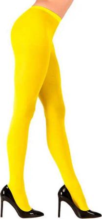 Widmann S.r.l. Kostüm Strumpfhose Uni Neon Gelb XL