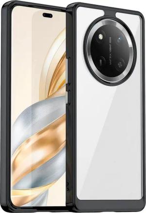 Wigento Handyhülle Für Honor Magic 7 Lite Colorful Series TPU Acryl Hybrid Hülle Schwarz, Colorful Series Hybrid Schutzhülle