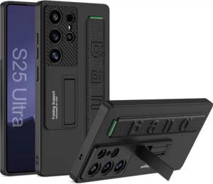 Wigento Handyhülle Für Samsung Galaxy S25 Ultra GKK dünne Armband Halterung Hülle Schwarz, Handgelenksband, stoßfest, integrierter Ständer