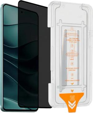 Wigento Handyhülle Für Xiaomi 15T Pro SnapFit Privacy 9H Premium Glas Installationshilfe, Blickschutz, 9H Härte, kratzfest, stoßfest, Installationshilfe