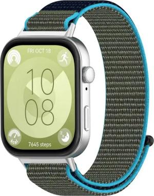 Wigento Smartwatch-Armband Für Huawei Watch Fit 4 / 4 Pro / 3 Nylon Klettverschluss Arm Band M2