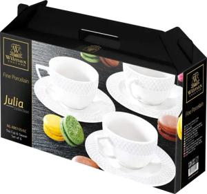 Wilmax Cappuccinotassen Set   Tassen mit Untertassen 6 Stück   Kaffeeservice