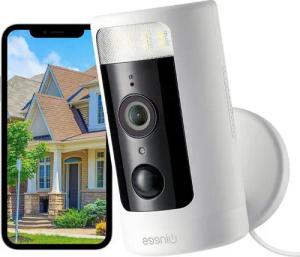 Winees Überwachungskamera (Außenbereich, 4MP 2K WLAN IP Sicherheitskamera zur Heim-& Außenüberwachung, 1-tlg., Schwenk-/Neigbar, Spotlight & IR-Farbnachtsicht, IP-Außenkamera, Auto-Verfolgung, Personen- & Fahrzeugerkennung, Alexa, Zwei-Wege-Audio)