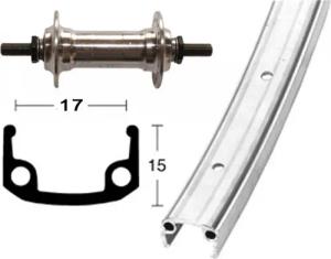 Winora V-Rad 27x1.1/4Alu-Nabe.silb.Starr 36L Alu-Kastenfelge silber.Zink-Spei.
