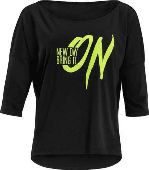Winshape 3/4-Arm-Shirt MCS001 ultra leicht mit Neon gelbem Glitzer-Aufdruck