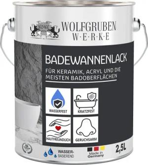WO-WE Fliesenlack 1K Badewannenlack Komplettset für Emaille, Wasserbasiert, geruchsarm, 1K-Lack, für Emaille/Acryl/Keramik/Stahl.