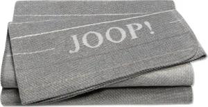 Wohndecke MOVE, 150 x 200 cm, Steingrau, Streifenmuster, JOOP!, Mischgewebe, mit Zierstich