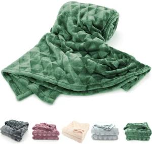Wohndecke Soft Flanell Kuscheldecke Triangel Raute Sofadecke, heimtexland, super weich und flauschig, Allergiker geeignet, atmungsaktiv