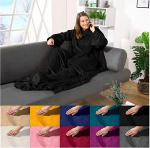 Wohndecke tragbare Ganzkörperdecke Kuscheldecke Ärmeldecke, heimtexland, flauschige Ärmel Decke I Soft Flanell I Geschenk Wohlfühlen