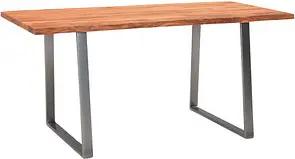 WOHNLING Esstisch akazie rechteckig, Trapez-Gestell chrom, 180,0 x 90,0 x 76,0 cm